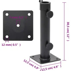 vidaXL Parasolvoet voor Ø38/48 mm stok staal matzwart