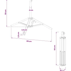 vidaXL Parasolvoet Wit Staal voor paal van 25-32 mm