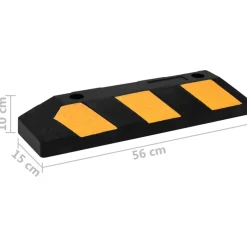 vidaXL Parkeerblokken reflecterend 2 st 56x15x10 cm rubber