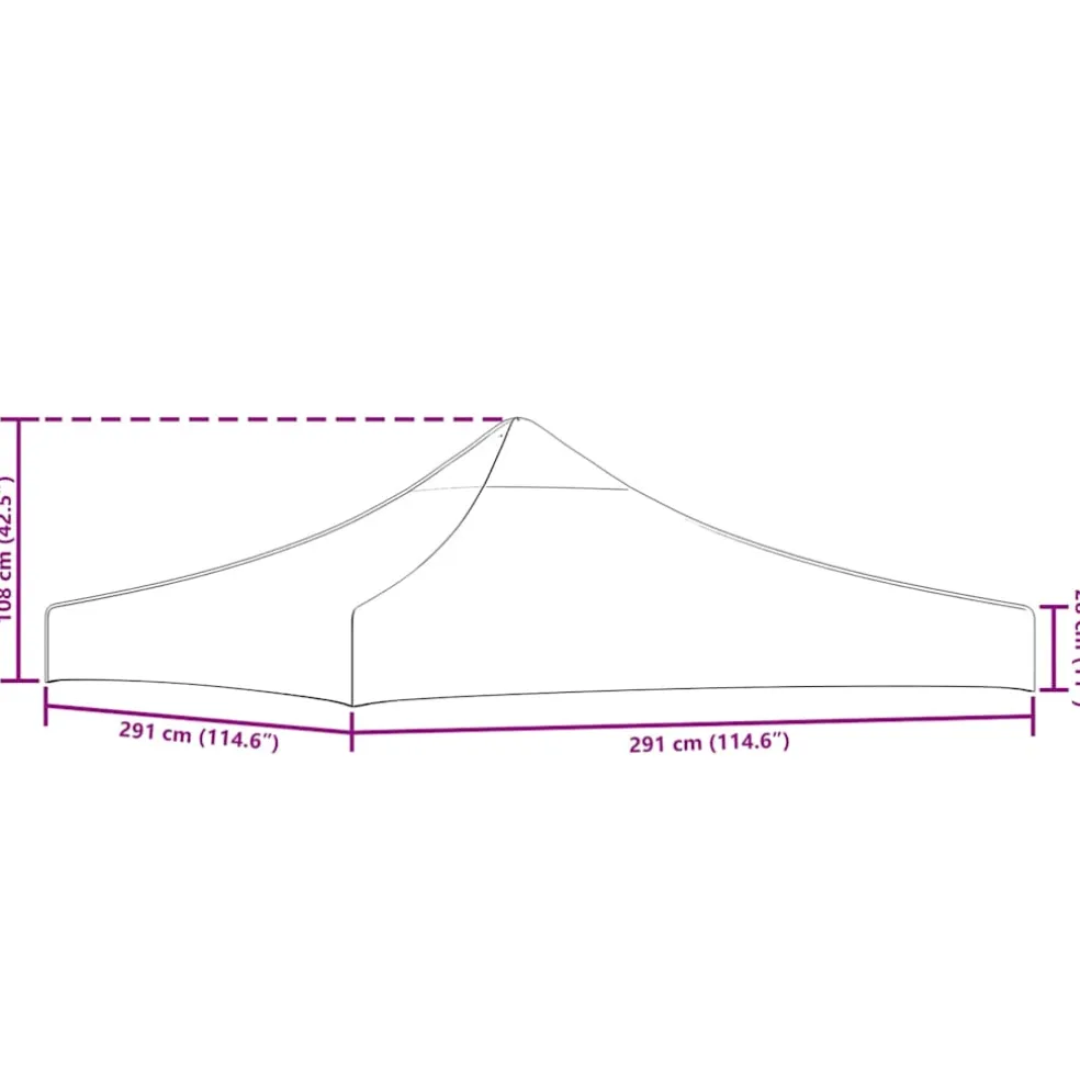 vidaXL Partytentdak 270 g/m² 3x3 m geel