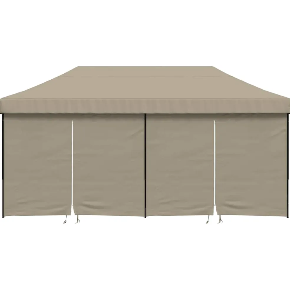 vidaXL Partytent inklapbaar pop-up met 4 zijwanden taupe