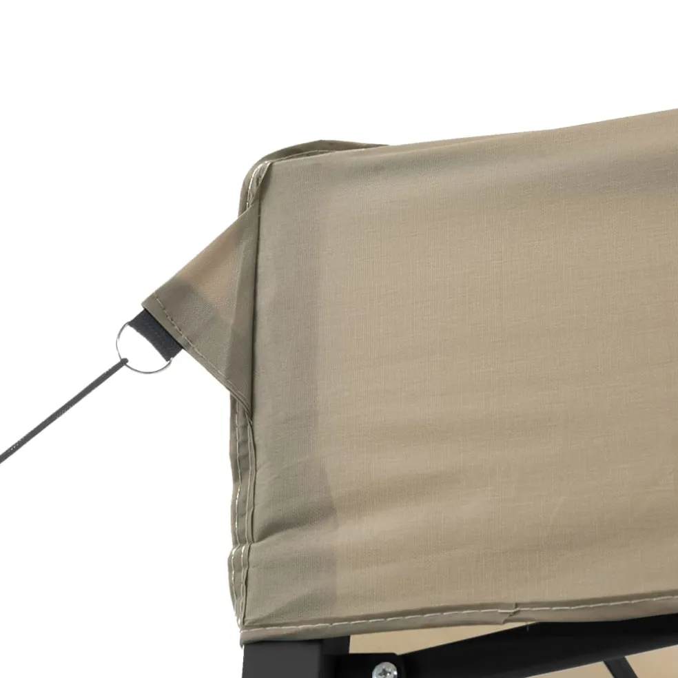 vidaXL Partytent inklapbaar pop-up met 3 zijwanden taupe