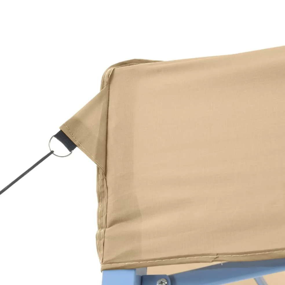 vidaXL Partytent inklapbaar pop-up met 3 zijwanden beige