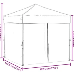 vidaXL Partytent inklapbaar met zijwanden 2x2 m crèmekleurig