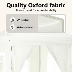 vidaXL Partytent inklapbaar met zijwanden 2x2 m crèmekleurig