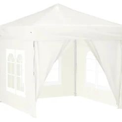 vidaXL Partytent inklapbaar met zijwanden 2x2 m crèmekleurig