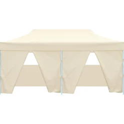 vidaXL Partytent met 4 zijwanden inklapbaar 3x6 m staal crème