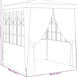 vidaXL Partytent met zijwanden professioneel 90 g/m² 2x2 m groen