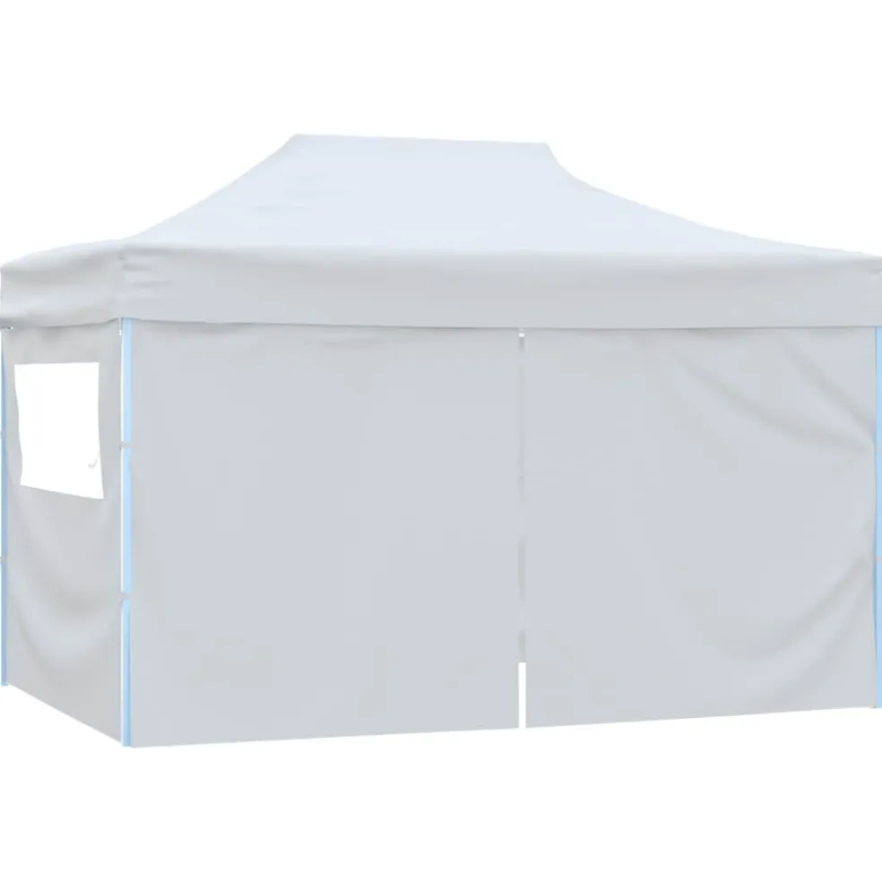 vidaXL Partytent met 4 zijwanden inklapbaar 280x410x315 cm staal wit