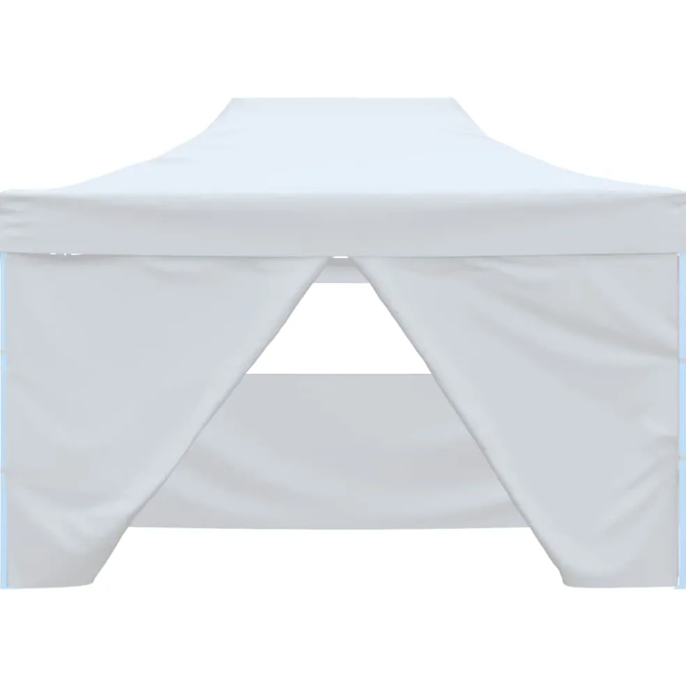 vidaXL Partytent met 4 zijwanden inklapbaar 280x410x315 cm staal wit