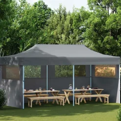 vidaXL Partytent pop-up inklapbaar met zijwanden 3x6 m antraciet