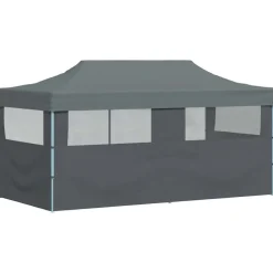 vidaXL Partytent pop-up inklapbaar met zijwanden 3x6 m antraciet