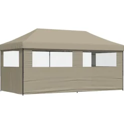 vidaXL Partytent Taupe met Zwarte Frame Oxford Stof