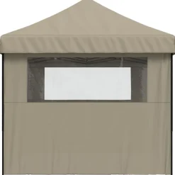 vidaXL Partytent Taupe met Zwarte Frame Oxford Stof
