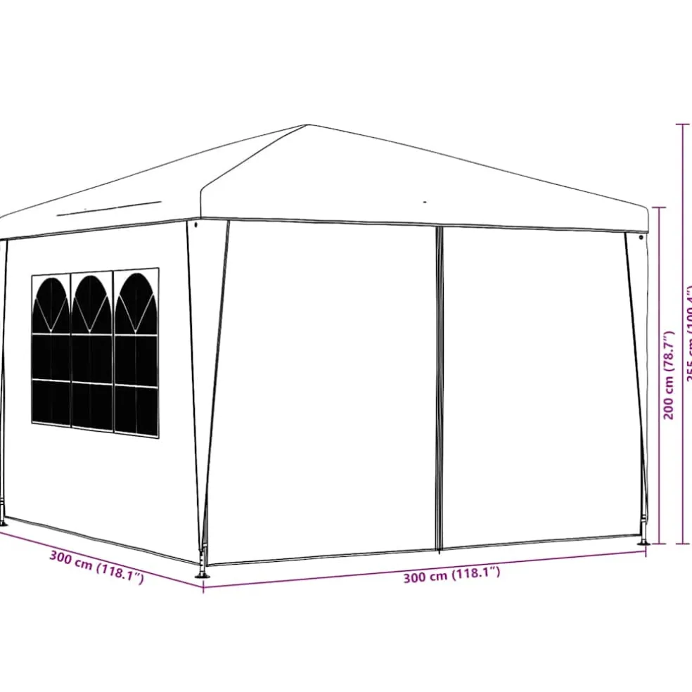 vidaXL Partytent 3x3 m blauw