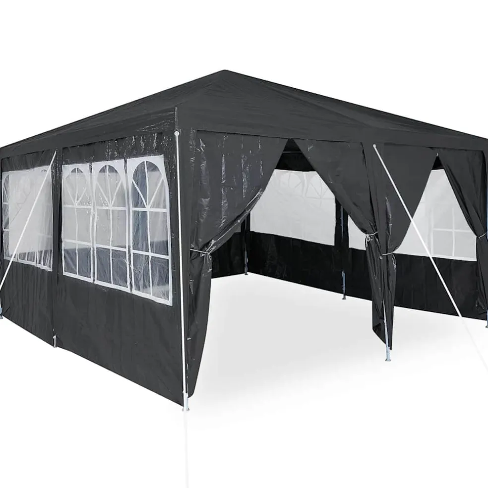 vidaXL Partytent 400 x 400 x 266 cm Antracietkleurig Polyetheen
