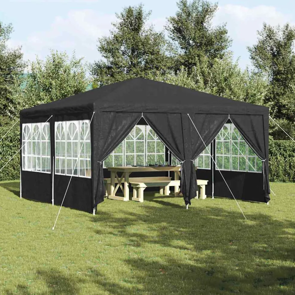 vidaXL Partytent 400 x 400 x 266 cm Antracietkleurig Polyetheen