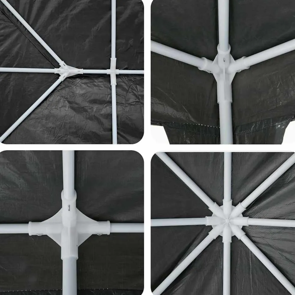 vidaXL Partytent 400 x 400 x 266 cm Antracietkleurig Polyetheen