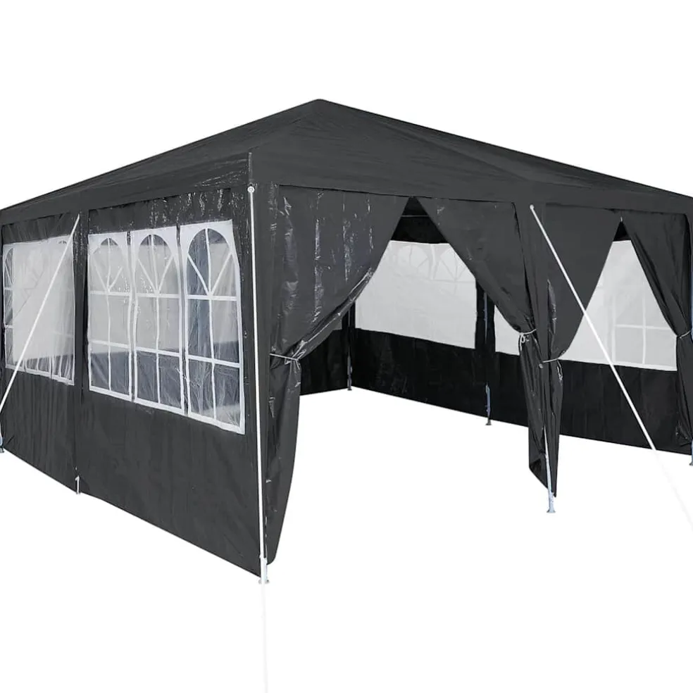 vidaXL Partytent 400 x 400 x 266 cm Antracietkleurig Polyetheen