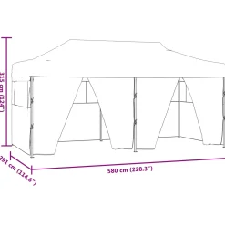 vidaXL Partytent 291 x 580 x 315 cm Antraciet Oxford Stof
