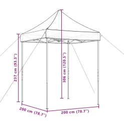 vidaXL Partytent 200 x 200 x 306 cm Beige Oxford Stof