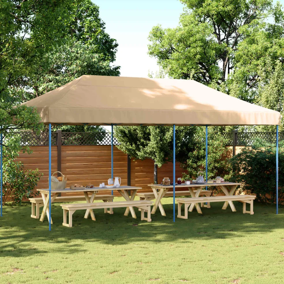 vidaXL Partytent 292 x 580 x 315 cm Beige Oxford Stof