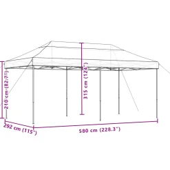vidaXL Partytent 292 x 580 x 315 cm Beige Oxford Stof