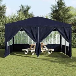 vidaXL Partytent 400 x 400 x 266 cm Blauw Polyetheen
