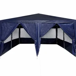 vidaXL Partytent 400 x 400 x 266 cm Blauw Polyetheen