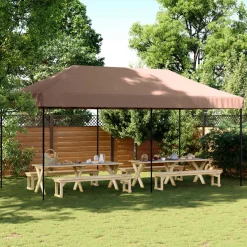 vidaXL Partytent 292 x 580 x 315 cm Bruin Oxford Stof