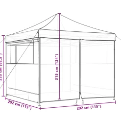 vidaXL Partytent 292 x 292 x 315 cm Oranje Oxford Stof