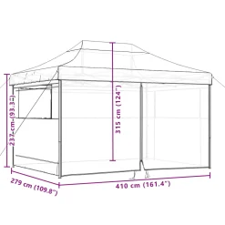 vidaXL Partytent 279 x 410 x 315 cm Oranje Oxford Stof