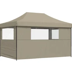 vidaXL Partytent 440 x 292 x 315 cm Taupe met Zwarte Frame