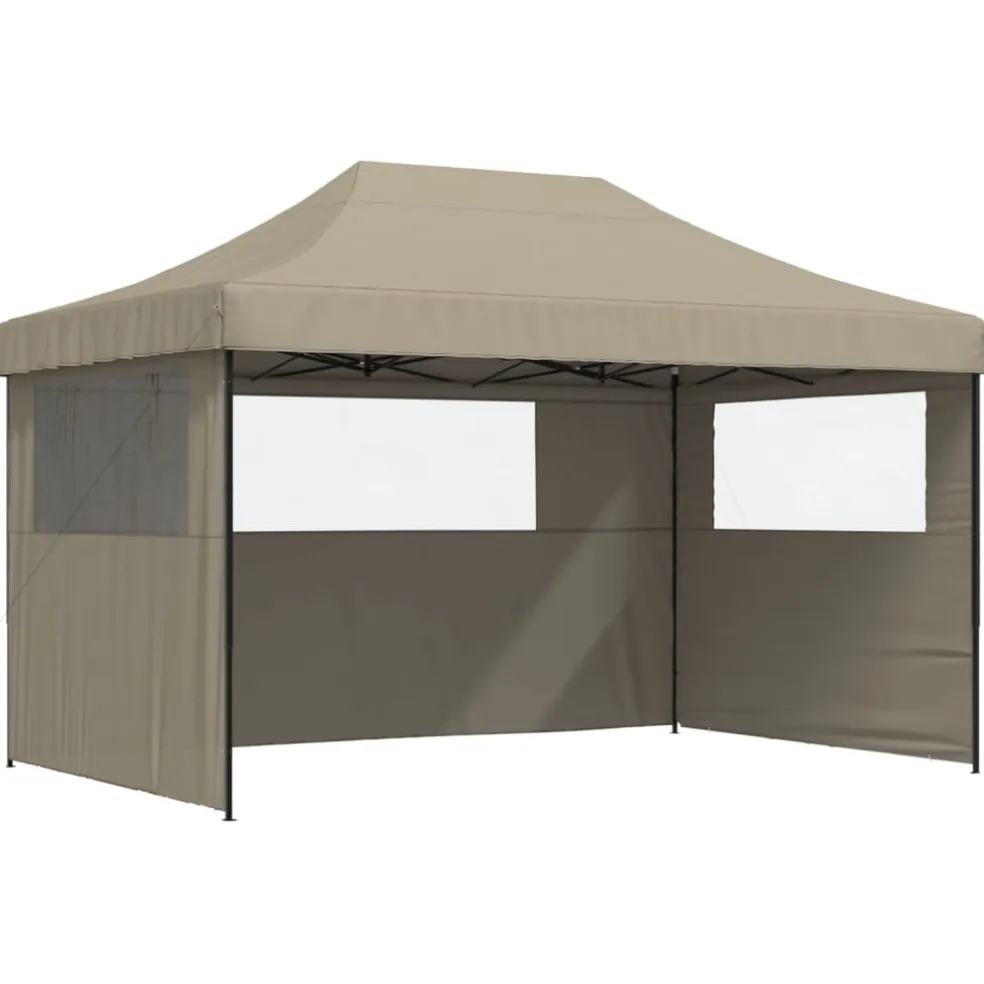 vidaXL Partytent 440 x 292 x 315 cm Taupe met Zwarte Frame
