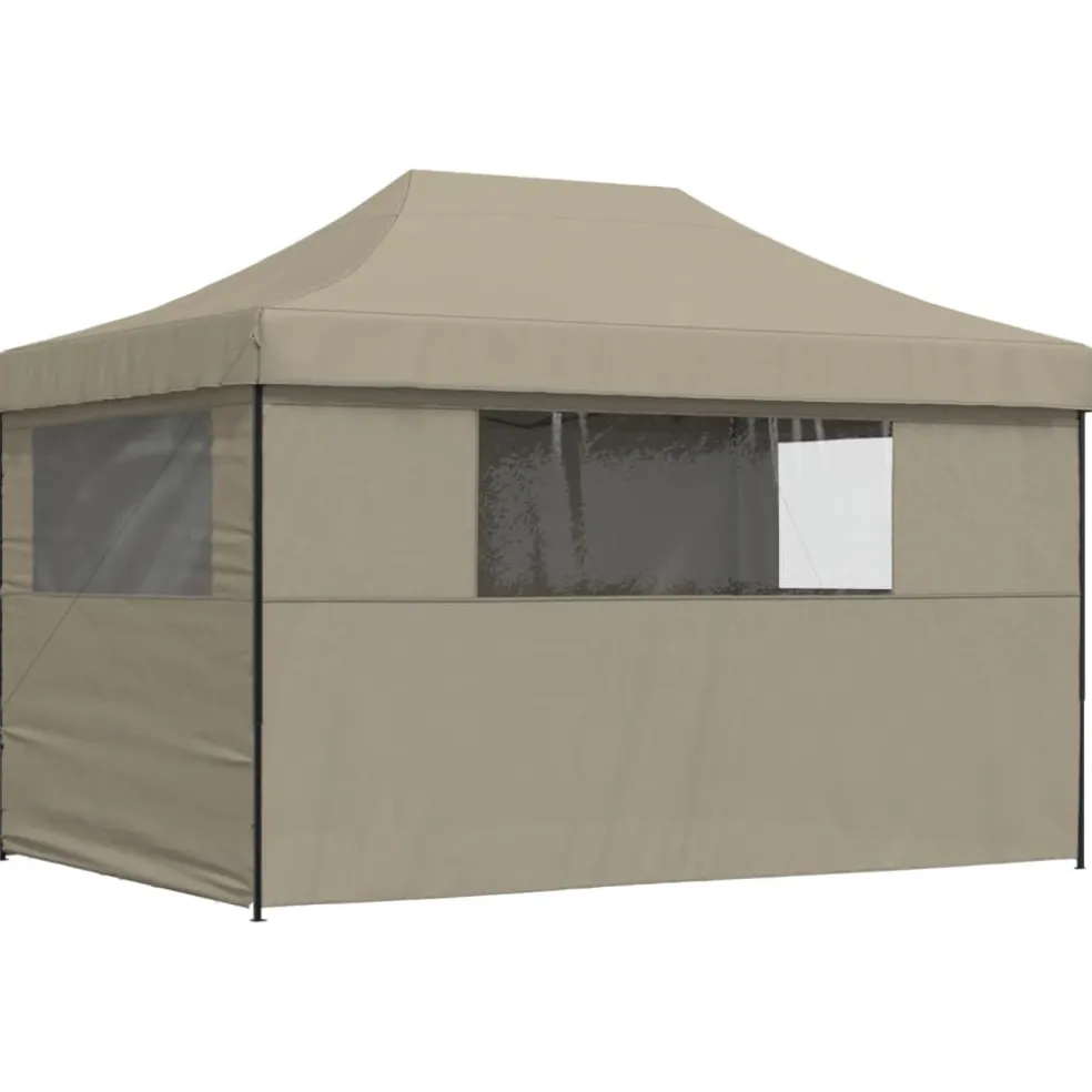 vidaXL Partytent 410 x 279 x 315 cm Taupe met Zwart Frame