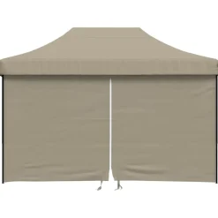 vidaXL Partytent 410 x 279 x 315 cm Taupe met Zwart Frame