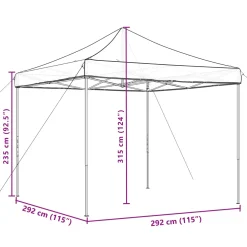 vidaXL Partytent 292 x 292 x 315 cm Taupe Oxford Stof