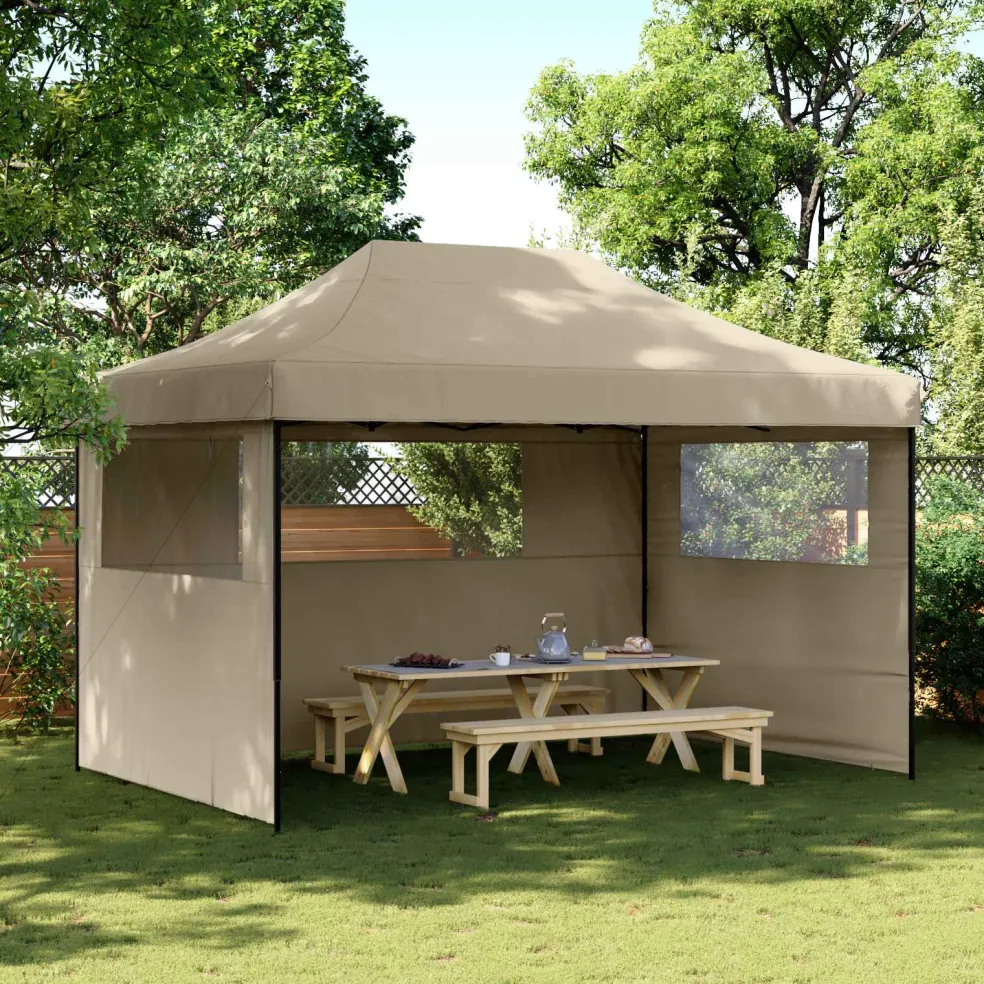 vidaXL Partytent 279 x 410 x 315 cm Taupe Oxford Stof