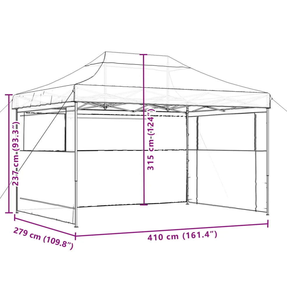 vidaXL Partytent 279 x 410 x 315 cm Taupe Oxford Stof