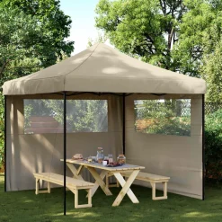 vidaXL Partytent 292 x 292 x 315 cm Taupe Oxford Stof