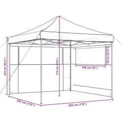 vidaXL Partytent 292 x 292 x 315 cm Taupe Oxford Stof