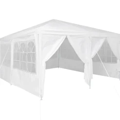 vidaXL Partytent 400 x 400 x 266 cm Wit Polyetheen