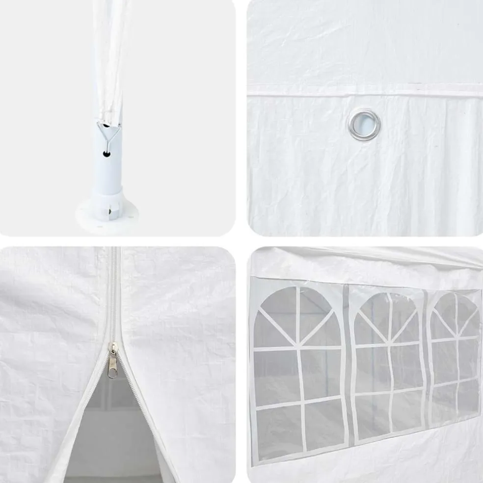 vidaXL Partytent 400 x 400 x 266 cm Wit Polyetheen