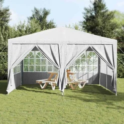 vidaXL Partytent 400 x 400 x 266 cm Wit Polyetheen