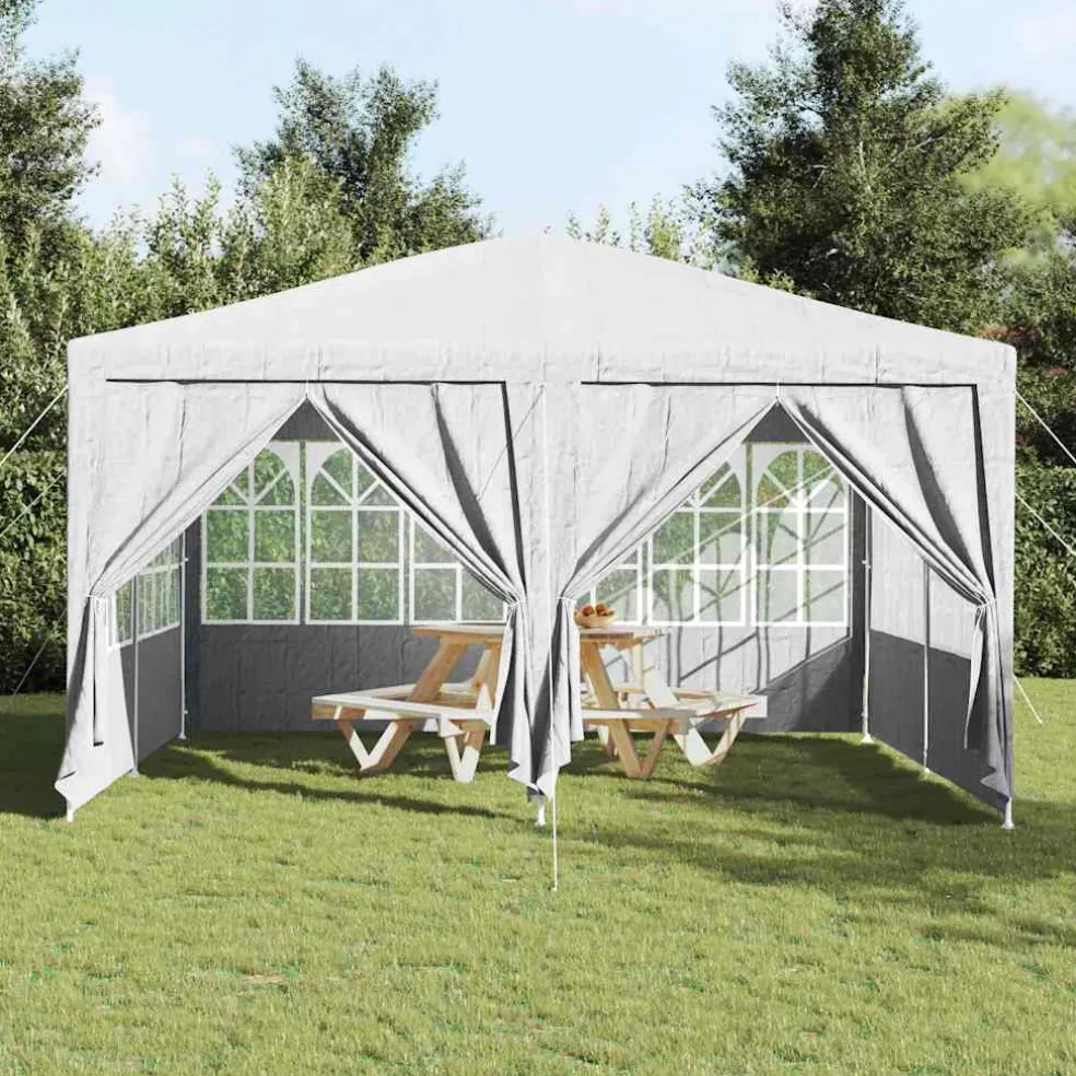 vidaXL Partytent 400 x 400 x 266 cm Wit Polyetheen
