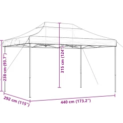 vidaXL Partytent 292 x 440 x 315 cm Zwart Oxford Stof