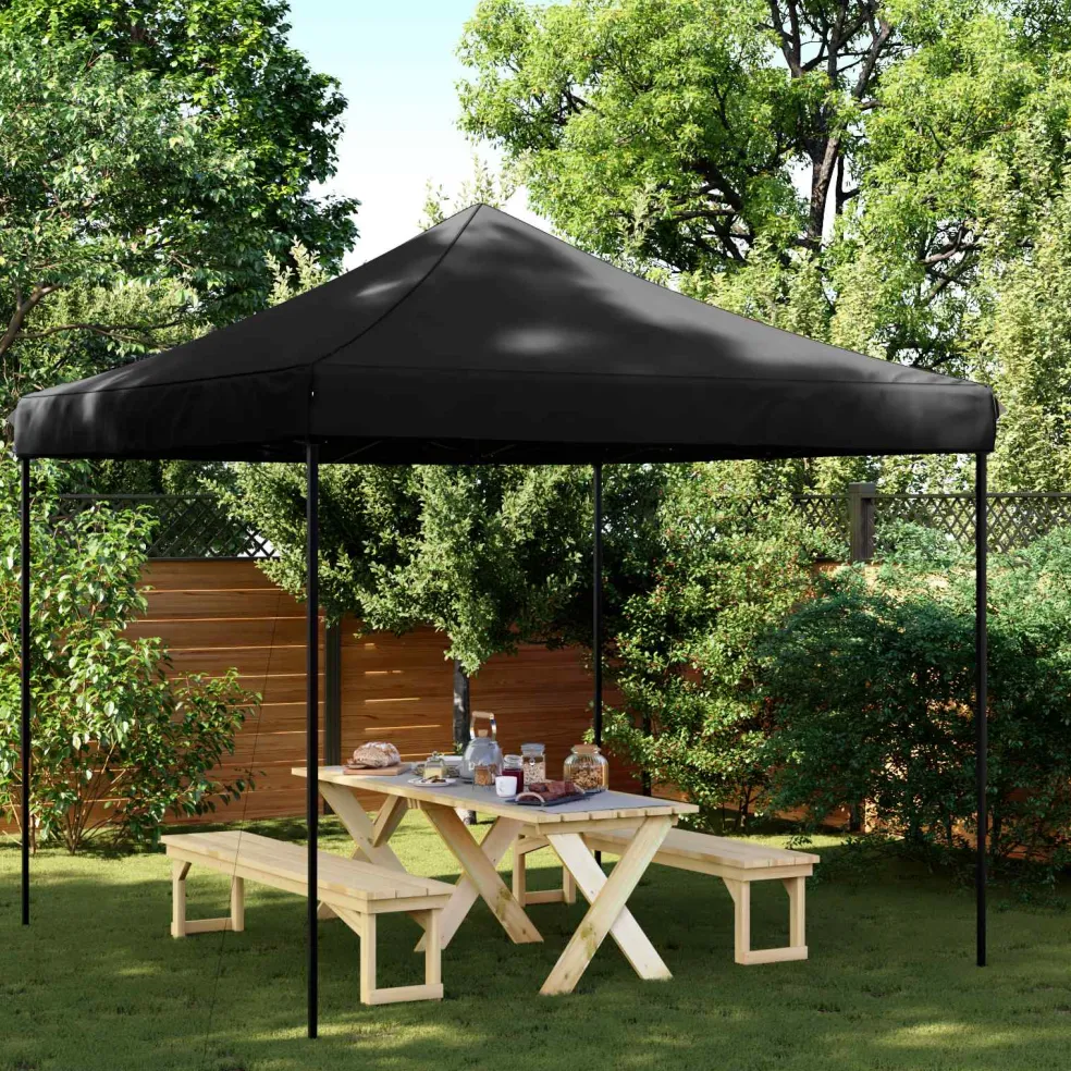 vidaXL Partytent 292 x 292 x 315 cm Zwart Oxford Stof