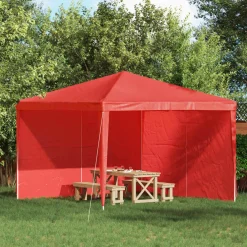 vidaXL Party Tent Zijwand 2 st 300 x 195 cm Rood PE en staal