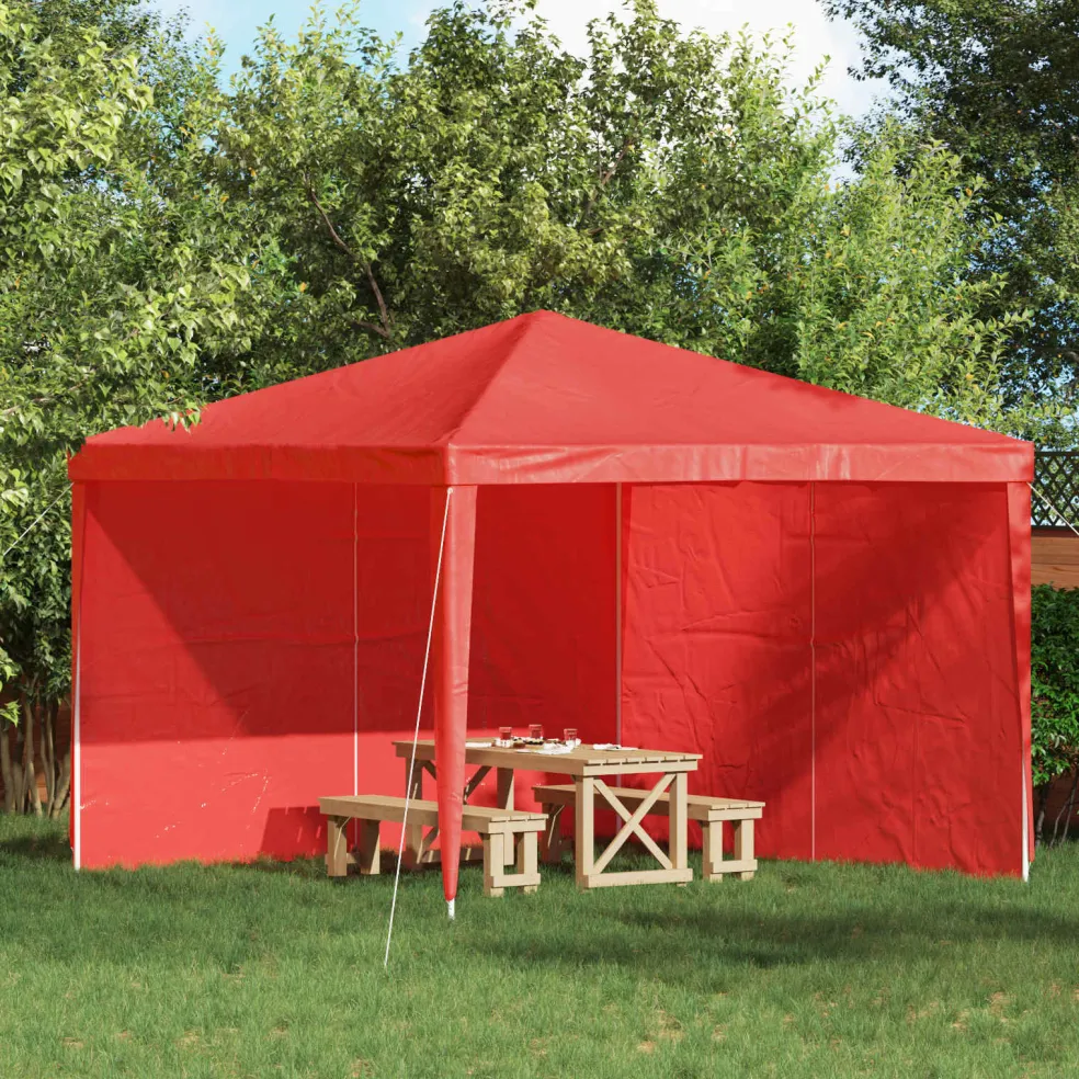vidaXL Party Tent Zijwand 2 st 300 x 195 cm Rood PE en staal