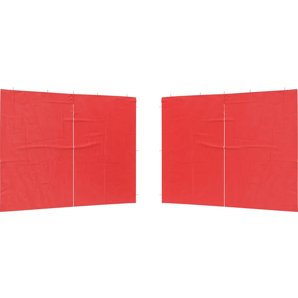 vidaXL Party Tent Zijwand 2 st 300 x 195 cm Rood PE en staal